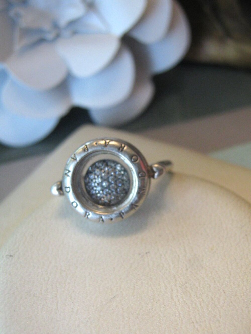 Authentic PANDORA Locket Ring with Petite - Size 52 (6) - Picture 2 of 6